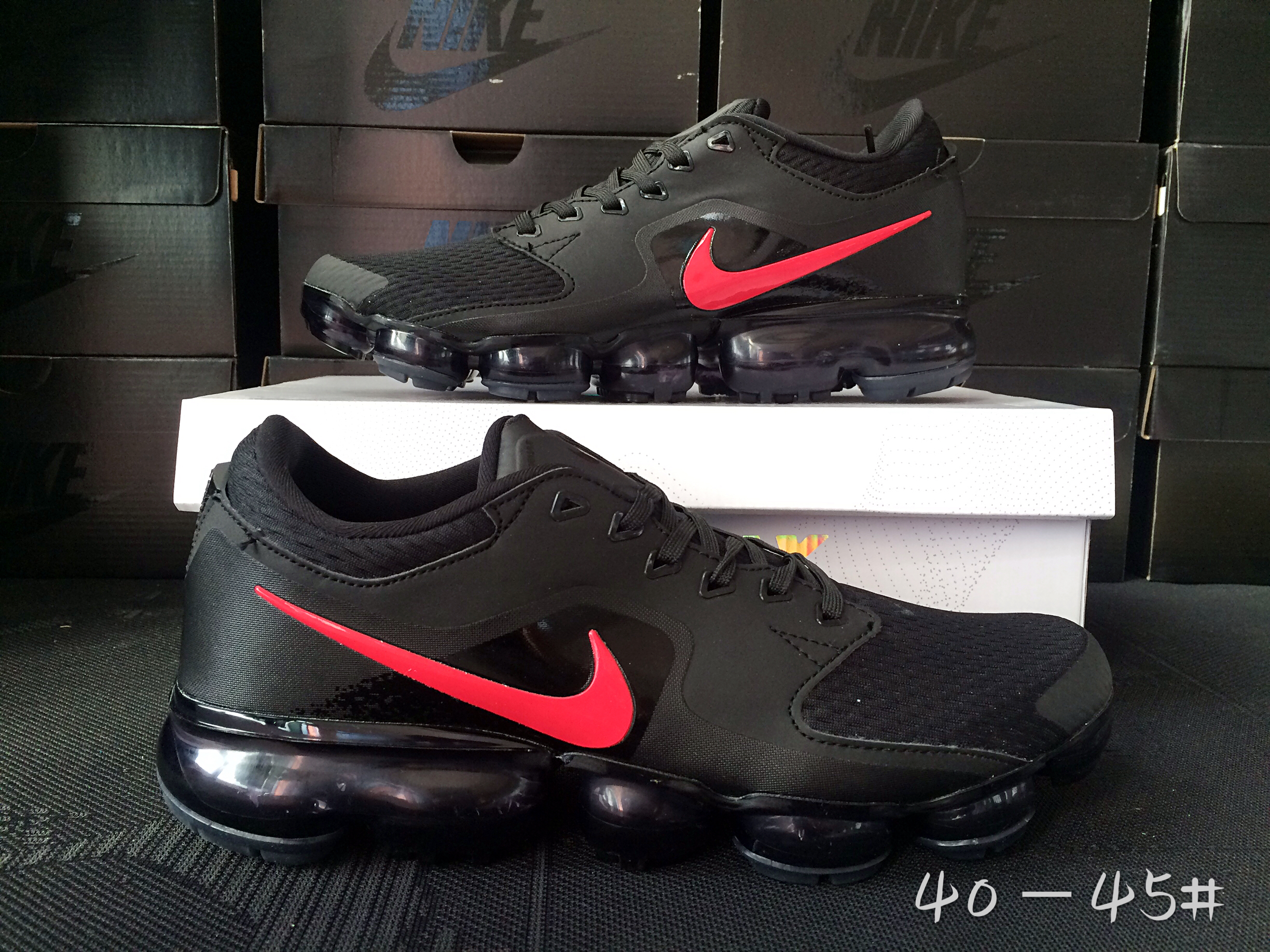 Men 2018 Nike Air Vapormax CS Black Red Shoes - Click Image to Close